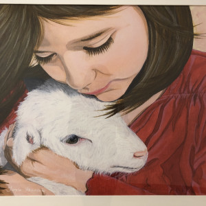 Girl and Lamb by Unknown 