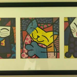 Three Cats by Romero Britto