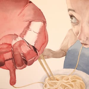 Girl with Noodles by Elle Staron