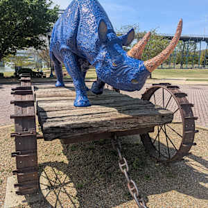 Rhino Pull Toy/Blue Boy Pull Toy #1 by John Petrey 