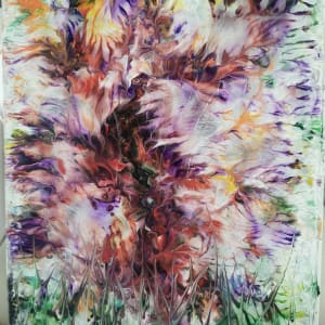Botanicals, Nine by Marlynn Rutenberg  Image: Acrylic and Mixed Media on Glass