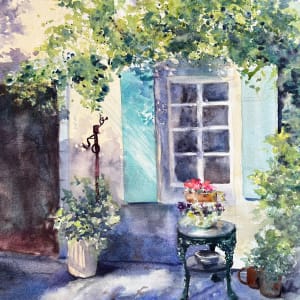 French Country Courtyard- Framed by Rebecca Zdybel