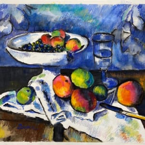 Still Life with Fruit Dish after Cezanne by Rebecca Zdybel