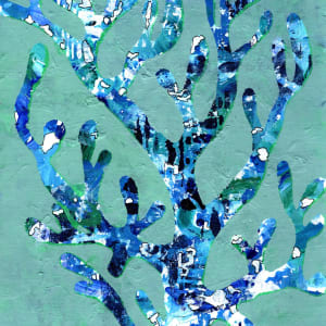 Abstract Coral in Cobalt Teal and Blue by Rebecca Zdybel