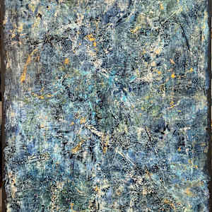 Abstract  Duo Commission- Matt and Marian Scalise "Petroglyphic Parchments" by Rebecca Zdybel, Image 4.