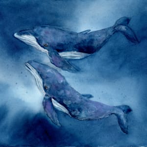 Going Deep- Two Blue Whales by Rebecca Zdybel