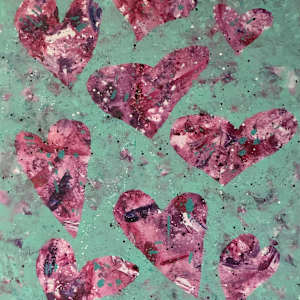 Pink hearts by Rebecca Zdybel