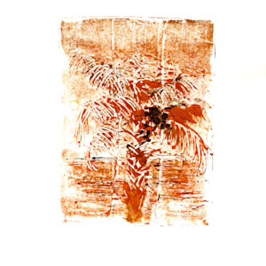 Palm Tree Monoprint by Rebecca Zdybel