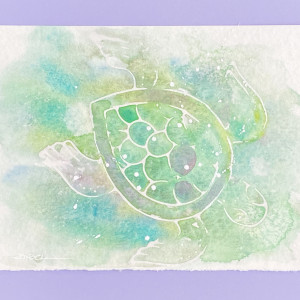 TURTLE HAZE- GREEN AND VIOLET by Rebecca Zdybel 