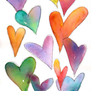 A Dozen Colorful Hearts by Rebecca Zdybel