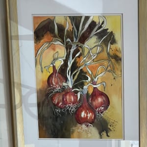 semi-abstract red onions by Rebecca Zdybel