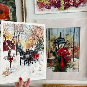 Early Winter Sleighride framed giclee' by Rebecca Zdybel 