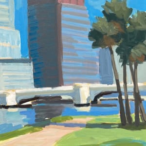 River's Edge Skyline - Tampa by Linda Hugues 