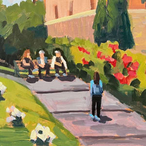 Rose Garden Path - Rome by Linda Hugues 