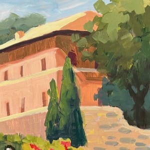 Rose Garden Path - Rome by Linda Hugues 