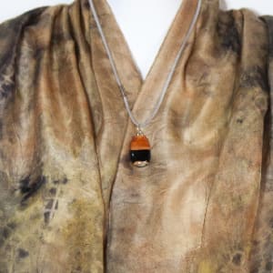 Eco Dyed Silk Scarf  ( Wandoo Bark -Iron Print) by Nada Murphy