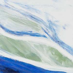 OCEAN ABSTRACTS (pentaptych) by Laura Letchinger  Image: panel 5, 12"x12"x1.5"