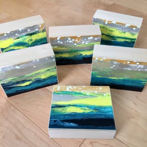 'Sun on the Ocean' Mini Paintings 1-2-3-4-5-6 by Julea Boswell 