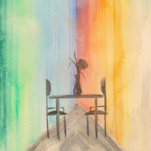TABLE FOR TWO IN THE RAINBOW ROOM (unframed) by Doug Gazlay