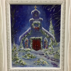 CHRISTMAS EVE CHURCH (sold) by Doug Gazlay