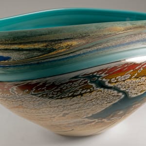 Canyon Walls Vessel Steele Blue & Turquoise 