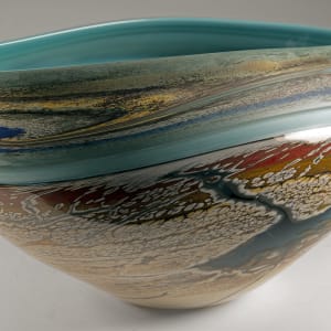 Canyon Walls Vessel Steele Blue & Turquoise 