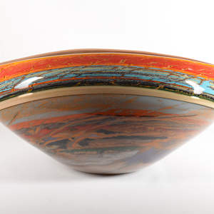 Canyon Walls Vessel Incalmo Mountain Blue by North Rim Glass Jared & Nicole Davis 