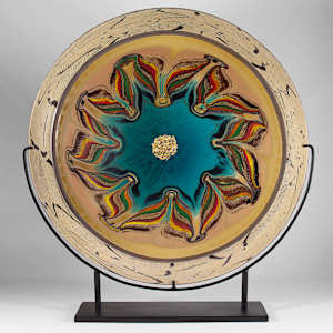Jupiter Mandala Amber & Turquoise by North Rim Glass Jared & Nicole Davis
