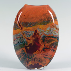 Fission Vase Small-Red by North Rim Glass Jared & Nicole Davis