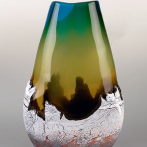 Mountain Vista Sunset-Amber & Turquoise by North Rim Glass Jared & Nicole Davis 