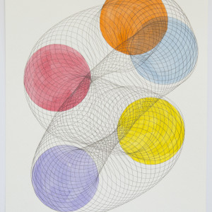 Pencil and Acrylic balls 4 by Aaron Farley