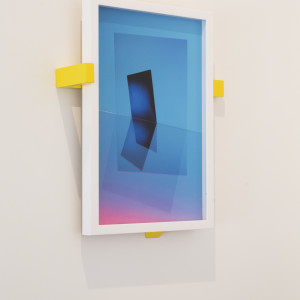 Reflected Blue on Blue, pink low (yellow backing changed to white by Aaron Farley