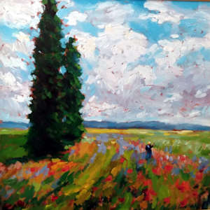 Flower Fields After Monet by CLAIRE HARDY