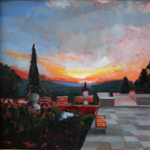 Nemacolin Chateau at Sunset by CLAIRE HARDY