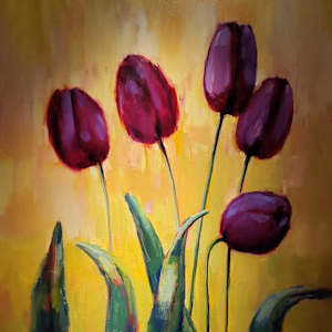 Violet Tulips by CLAIRE HARDY
