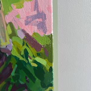 Body Memory by Krista Townsend  Image: The 1 and 1/2 inch edge of the canvas is painted muted green.