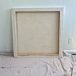 Bouncing Bet on the Blue Ridge by Krista Townsend  Image: Painting leaning on the studio wall.