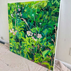 Bouncing Bet on the Blue Ridge by Krista Townsend  Image: Painting leaning on the studio wall.