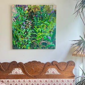 Conspire by Krista Townsend  Image: The painting on the wall over a settee.