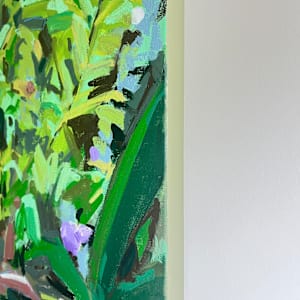 Conspire by Krista Townsend  Image: 1 1/2 inch canvas edge is painted a muted warm green.