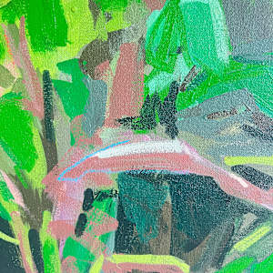 Conspire by Krista Townsend  Image: A close up of brush work and wax pencil.