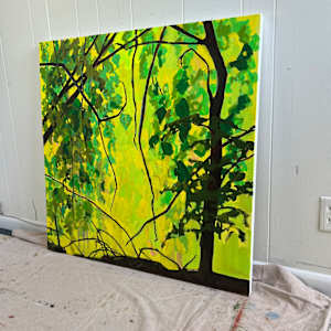 Evening Glow And Sticks by Krista Townsend  Image: Painting from leaning on the studio wall.