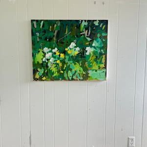 Green Exploration by Krista Townsend  Image: The painting hanging on the studio wall.