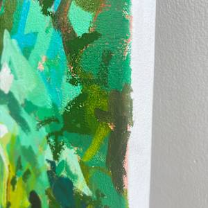 Green Exploration by Krista Townsend  Image:  The 1 and 1/2 inch edge of the canvas is not painted but it could be to match the painting at the buyer's preference.
