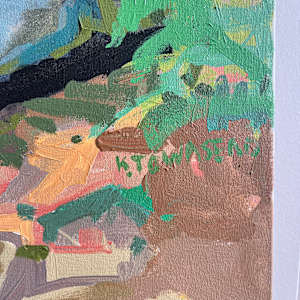 In Conversation With Trees by Krista Townsend  Image: The painting is signed on the front in the lower right corner.