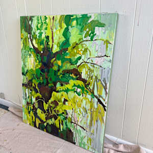 Leaves Of The Same Tree by Krista Townsend  Image: Painting leaning on studio wall.