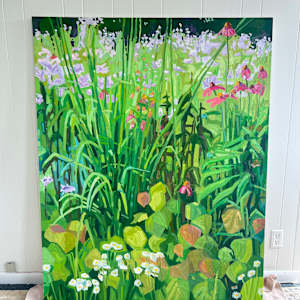 Patchwork by Krista Townsend  Image: The painting leaning on the studio wall.