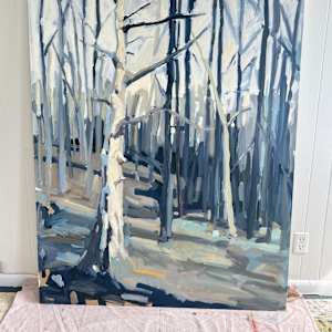 Snag by Krista Townsend  Image: The painting leaning on the studio wall.