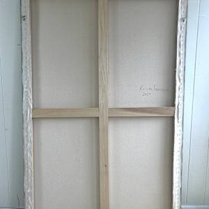 Solvitur Ambulando by Krista Townsend  Image: The back of the stretcher with cross braces.