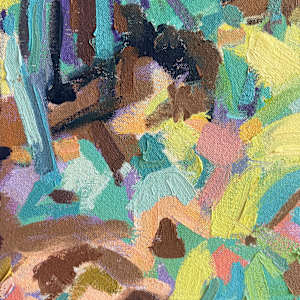 Yellow Leaves by Krista Townsend  Image: A close up of the painting.